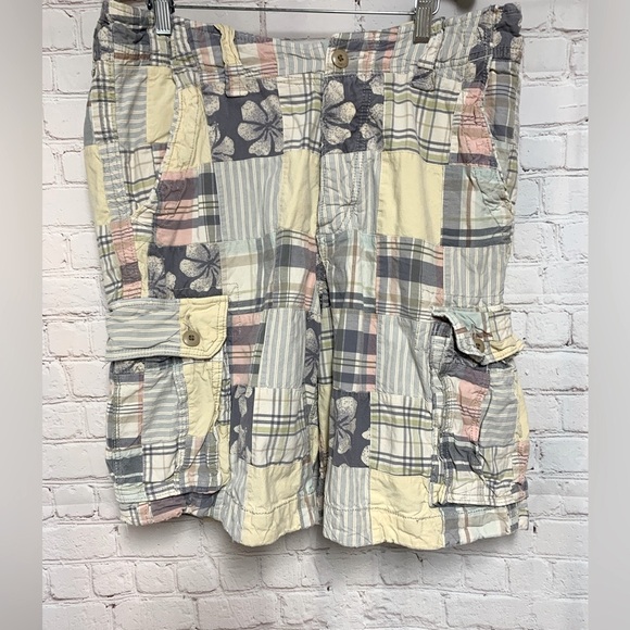 Hollister Other - Vintage Hollister Hawaiian Pastel Madras Cargo Shorts Size 33